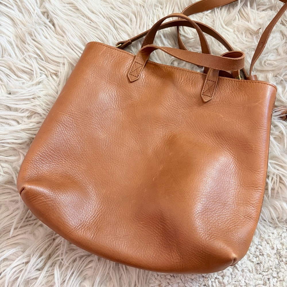 Madewell Zip Top Mini Transport Tote in English Saddle Leather - Picture 5 of 10